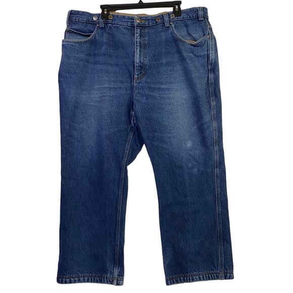 Duluth Trading Co. Blue Denim Jeans Suspender Buttons Size 44x28 - Picture 1 of 7
